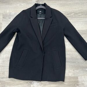 H&M Women's Black Blazer Coat size S 4 oversized fit